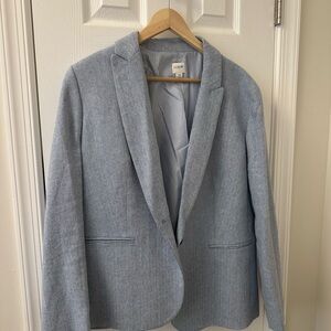 J. Crew Factory Blue Woven Herringbone Blazer